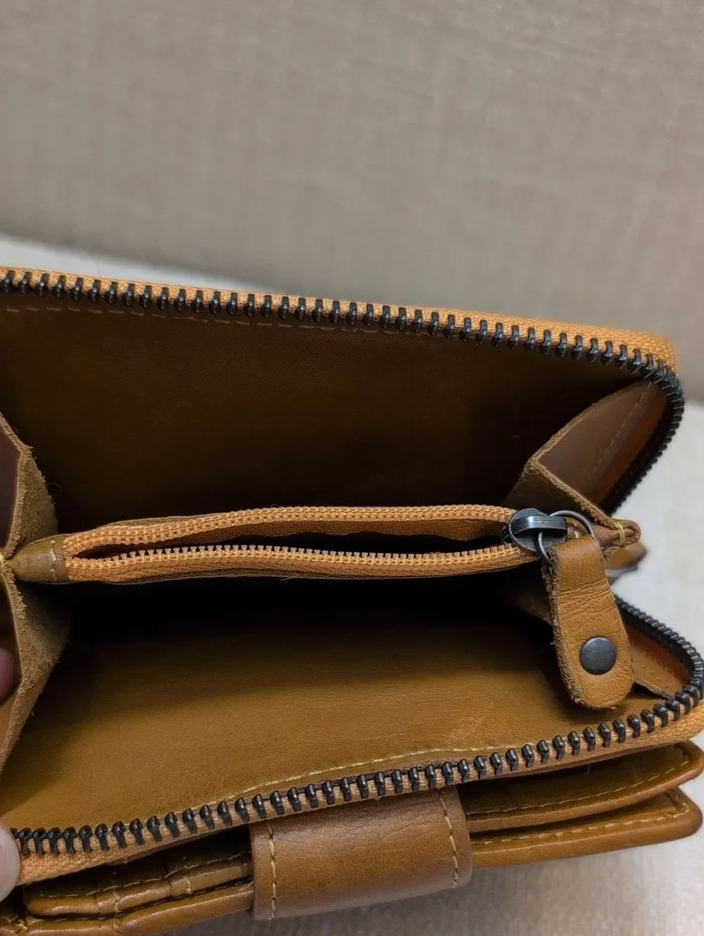 Harbour 2nd Isidora Leather Bifold Zip Around Wallet in Saffron RFID